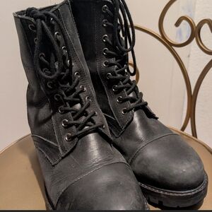Women's Urban Outfitters Billie Tall Lace Up Black Combat Boots